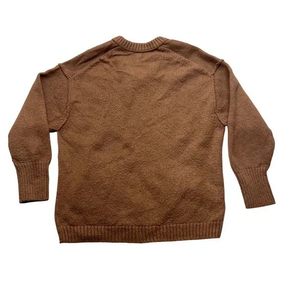 Wild Fable Brown V-Neck Oversized Pullover Sweater Small Recycled Polyester - Picture 8 of 8